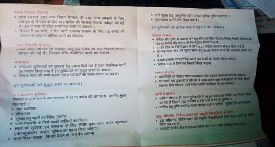 शिमला MC चुनाव: छठी बार CM बने वीरभद्र व कांग्रेस अध्‍यक्ष सुक्खू का कांड,प्रचार खत्म होने के दिन विजन डाक्यूमेंट जारी